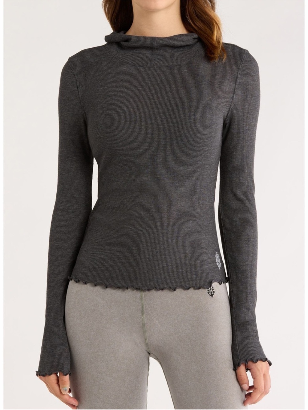 FP Movement Breathe Easy Layer Hoodie Top Gray XL New